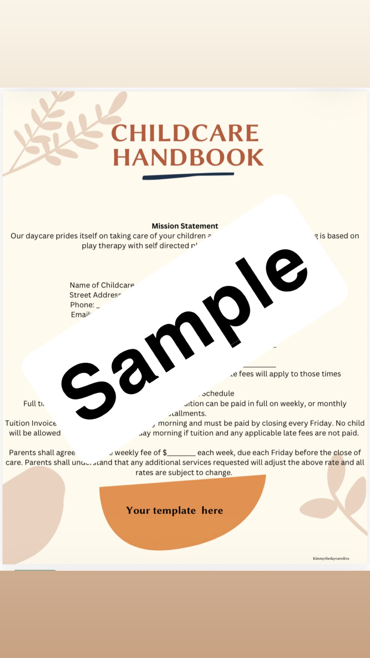 Daycare policies/Handbook