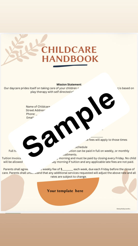 Daycare policies/Handbook