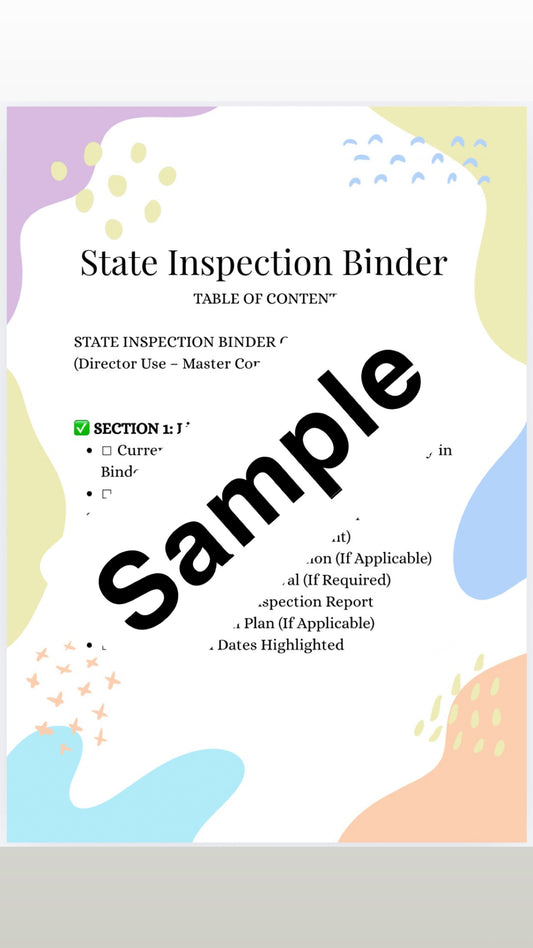 State Inspection Binder