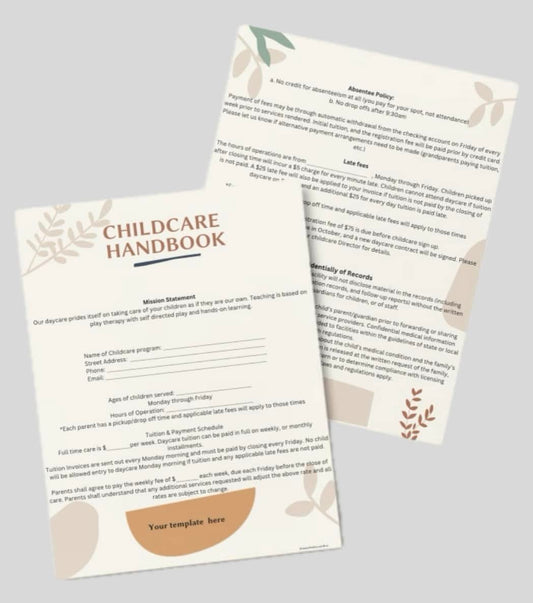 Daycare policies/Handbook